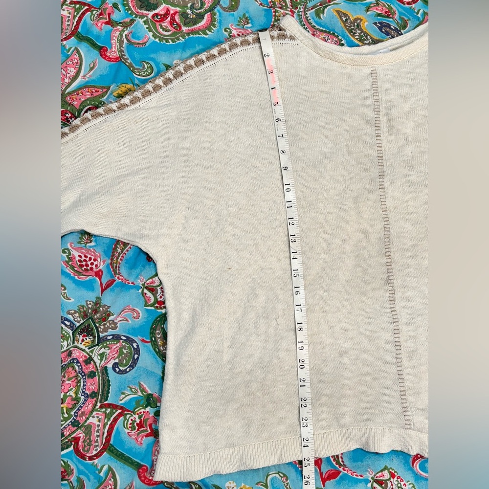 JJILL cotton PLUS SIZE dolman sleeve CROCHET long sleeve TOP cotton size 2x - Picture 7 of 8